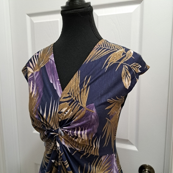 ❤️ NWT Sansara Tropical Print Dress Women's Small Twist Front Sleeveless Dress - Picture 3 of 10